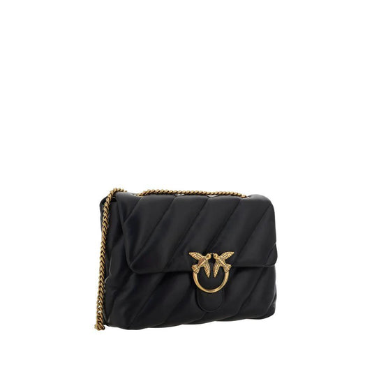 PINKO Schwarze Bos Taurus Kalbsleder Schultertasche by PINKO