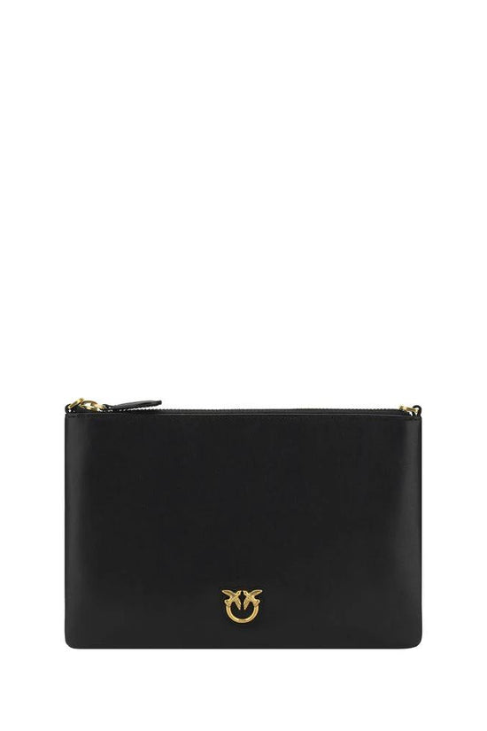 PINKO Schwarze Kalbsleder Schultertasche Bos Taurus by PINKO