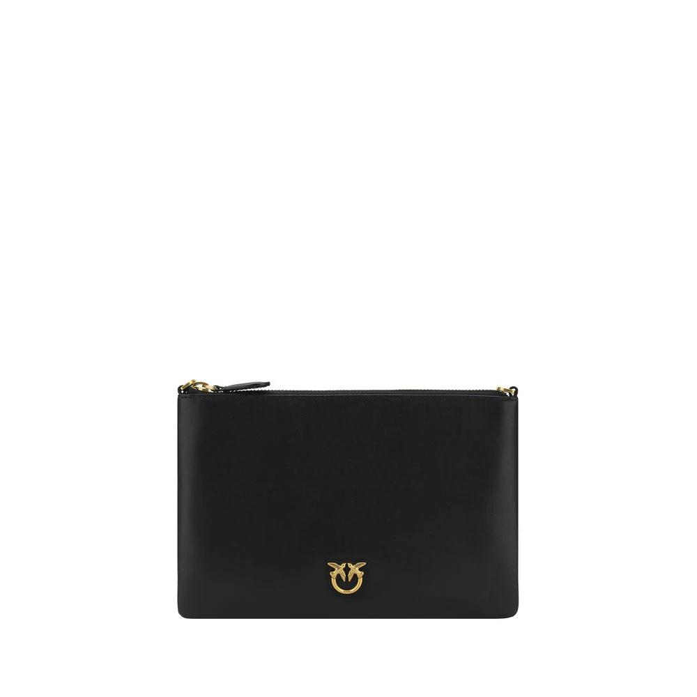 PINKO Schwarze Kalbsleder Schultertasche Bos Taurus by PINKO
