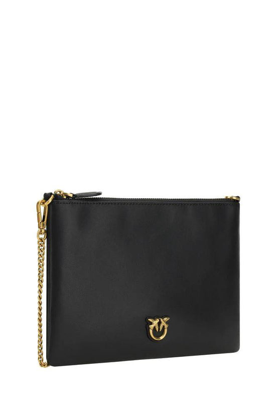 PINKO Schwarze Kalbsleder Schultertasche Bos Taurus by PINKO