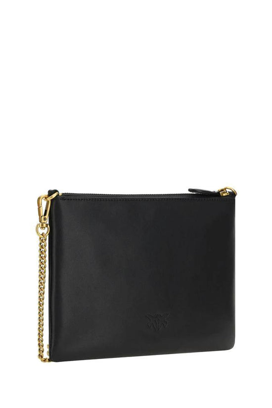 PINKO Schwarze Kalbsleder Schultertasche Bos Taurus by PINKO