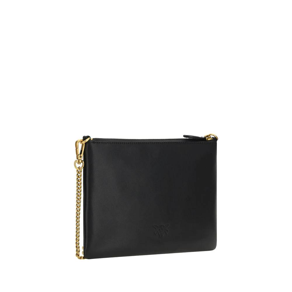PINKO Schwarze Kalbsleder Schultertasche Bos Taurus by PINKO