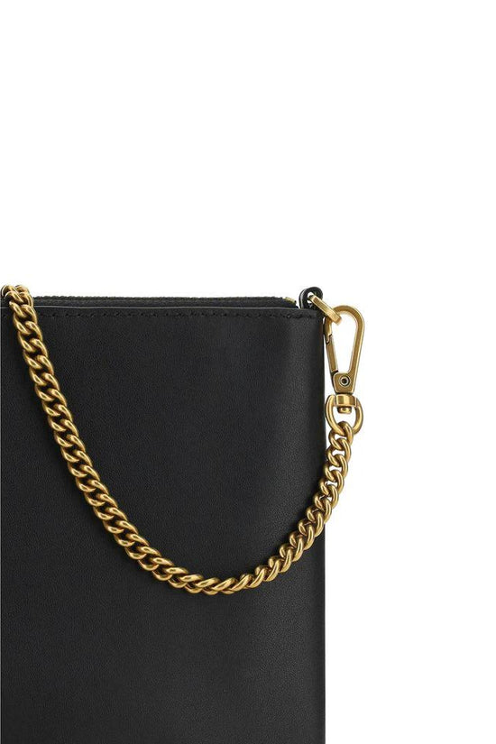 PINKO Schwarze Kalbsleder Schultertasche Bos Taurus by PINKO