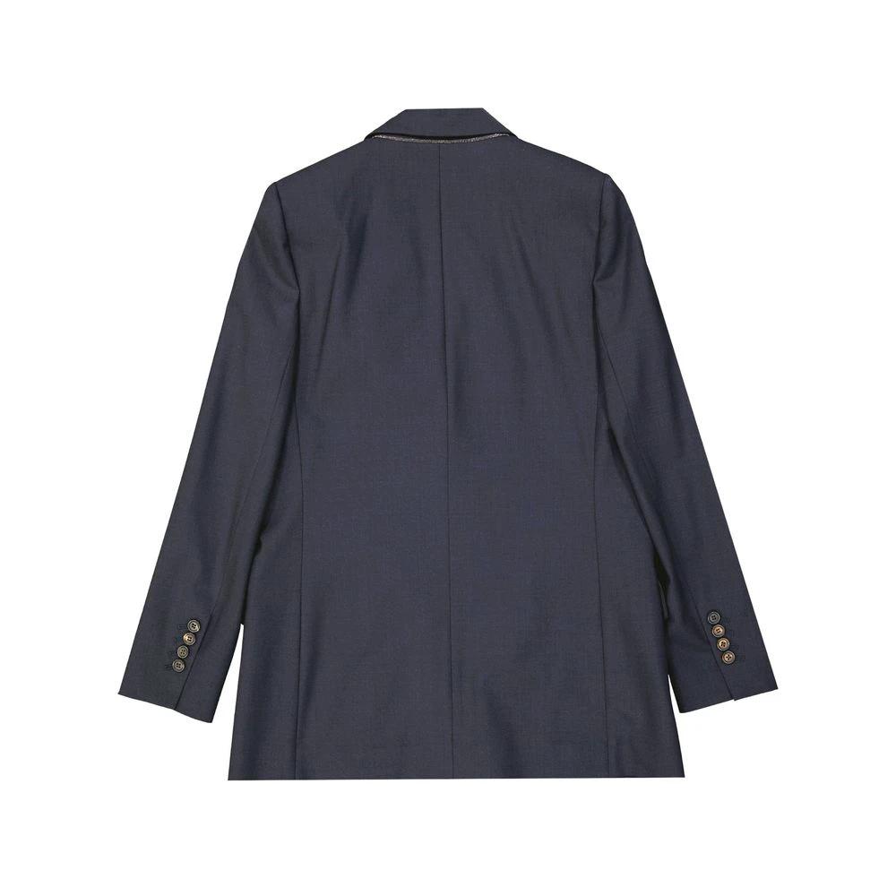 Brunello Cucinelli Blauer Sakko und Mantel aus reiner Schurwolle by Brunello Cucinelli