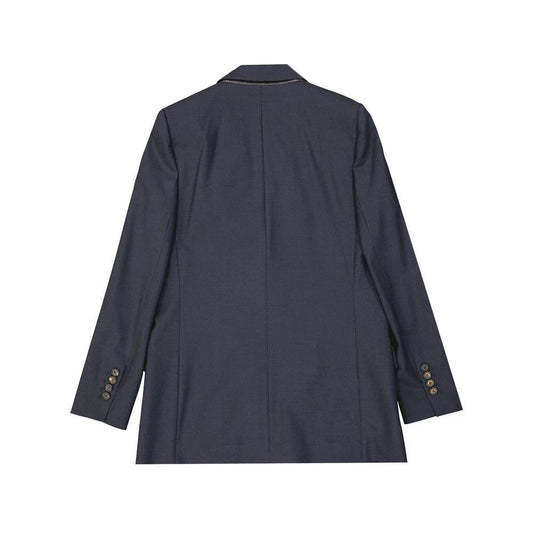 Brunello Cucinelli Blauer Sakko und Mantel aus reiner Schurwolle by Brunello Cucinelli