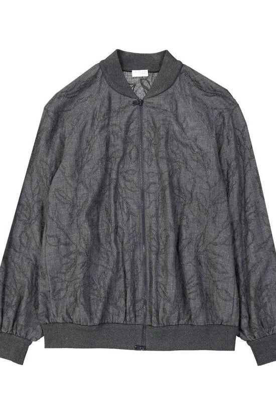 Brunello Cucinelli Cucinelli Grauer Bomber aus reiner Schurwolle by Brunello Cucinelli Cucinelli
