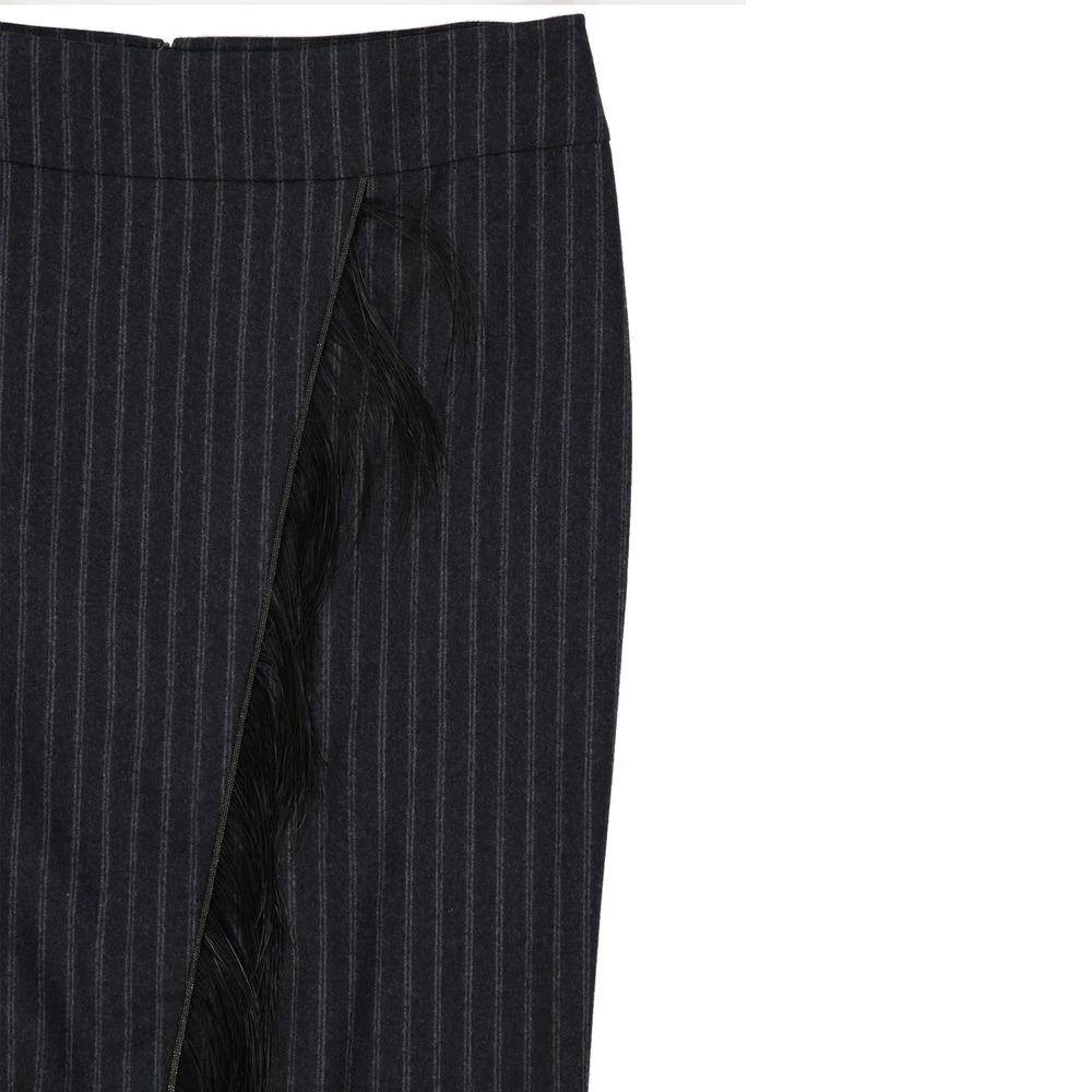 Brunello Cucinelli Grauer Maxirock aus reiner Schurwolle by Brunello Cucinelli