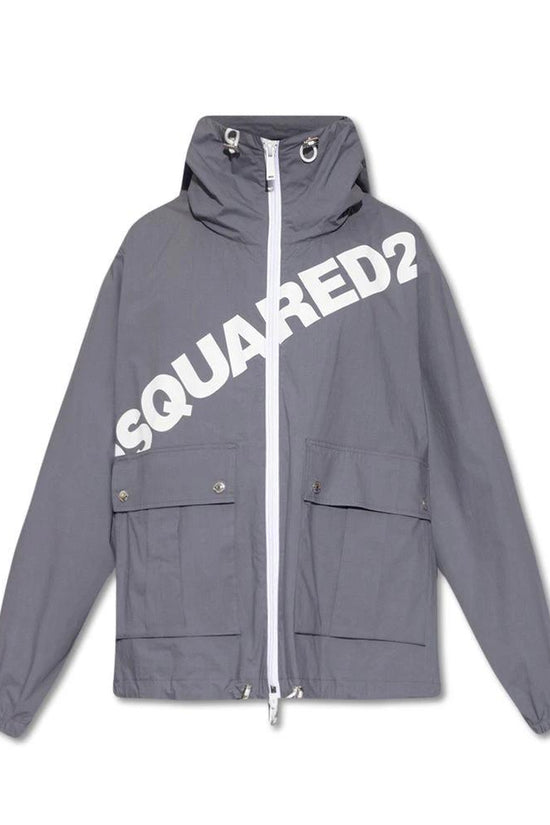 Dsquared² Graue Baumwoll-Shell-Jacke by Dsquared²