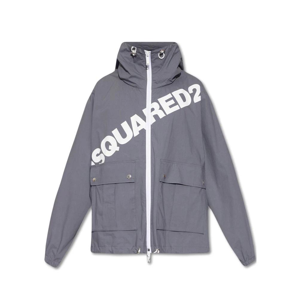 Dsquared² Graue Baumwoll-Shell-Jacke by Dsquared²