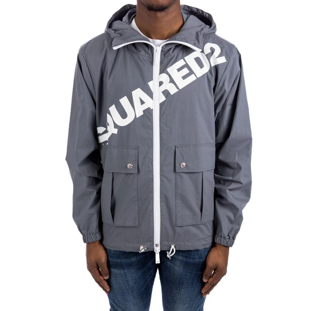 Dsquared² Graue Baumwoll-Shell-Jacke by Dsquared²