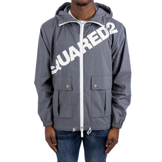 Dsquared² Graue Baumwoll-Shell-Jacke by Dsquared²