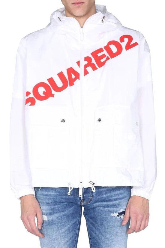 Dsquared² Weiße Baumwoll-Shell-Jacke by Dsquared²