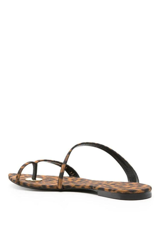 Saint Laurent Braune Stoff-Sandalen by Saint Laurent