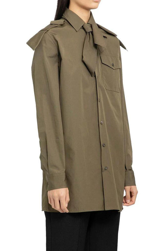Prada Zweifarbige Baumwoll-Hemdbluse by Prada