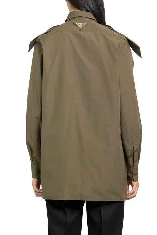Prada Zweifarbige Baumwoll-Hemdbluse by Prada