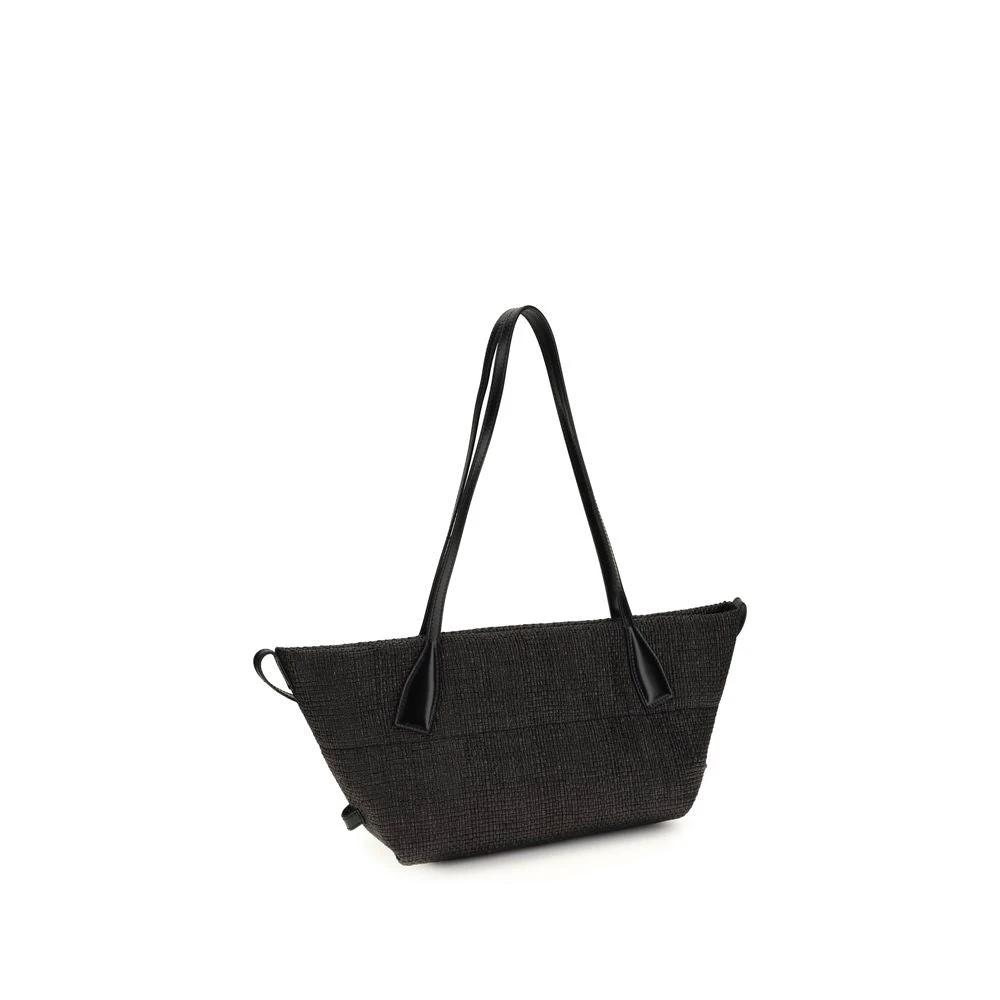 Balmain Schwarze Raffia Schultertasche by Balmain
