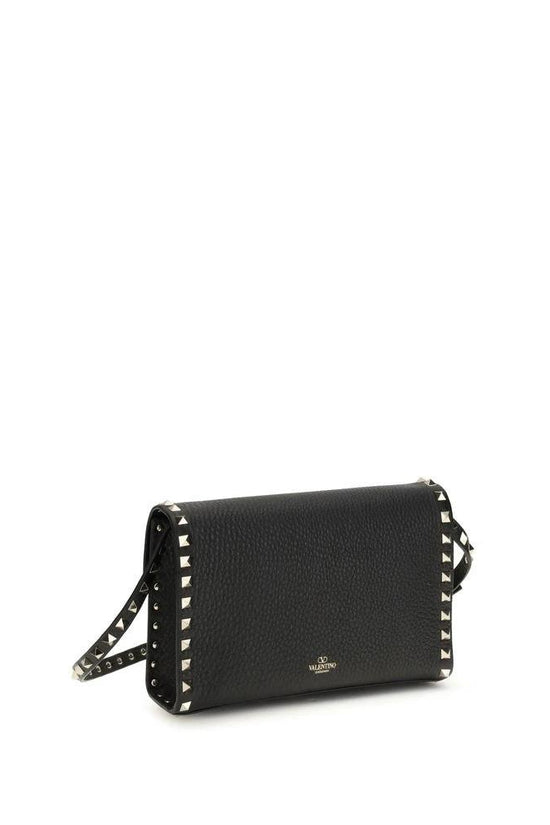 Valentino Garavani Schwarze Bos Taurus Schultertasche aus Kalbsleder by Valentino Garavani