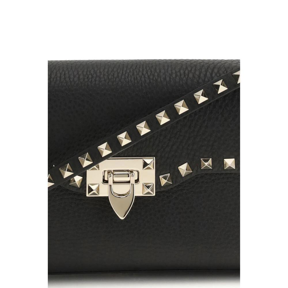 Valentino Garavani Schwarze Bos Taurus Schultertasche aus Kalbsleder by Valentino Garavani
