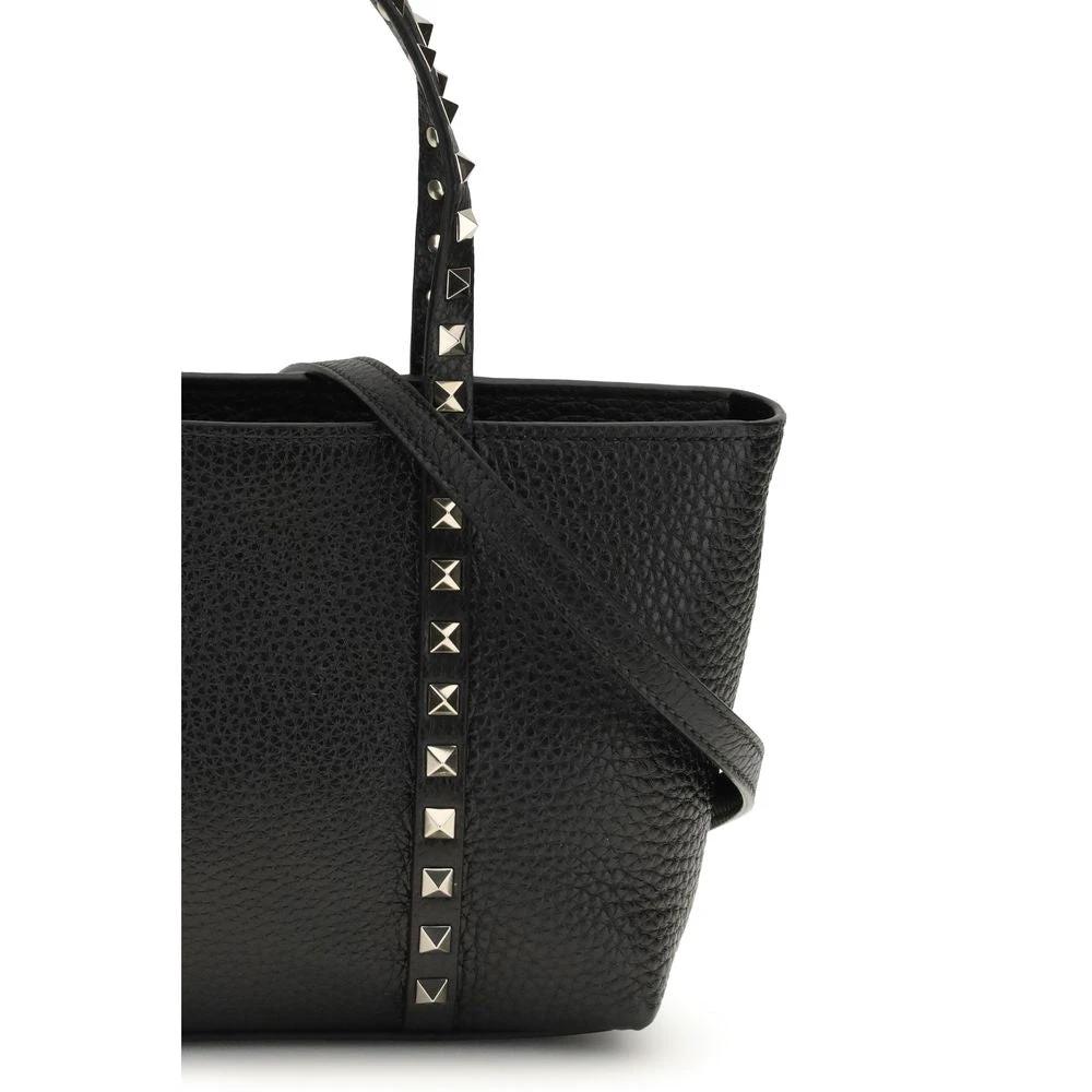 Valentino Garavani Schwarze Bos Taurus Kalbsleder Schultertasche by Valentino Garavani