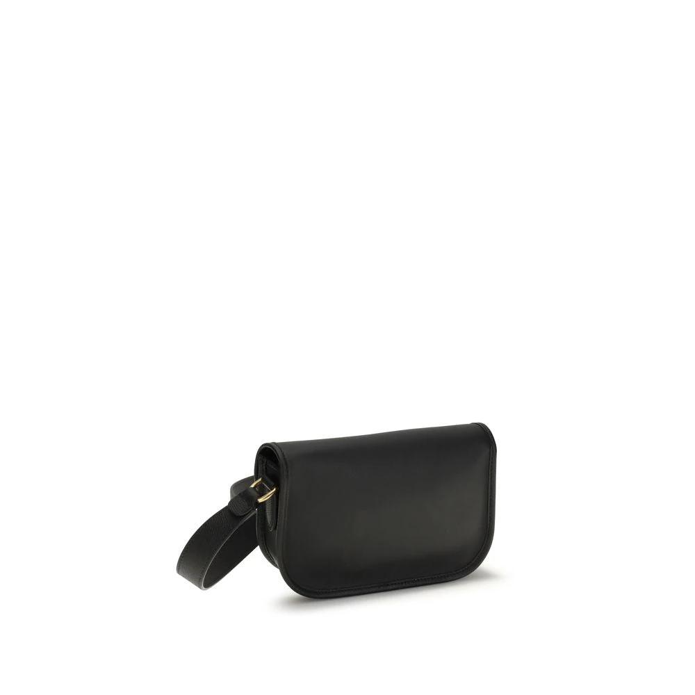 Valentino Garavani Schwarze Kalbsleder Bos Taurus Schultertasche by Valentino Garavani