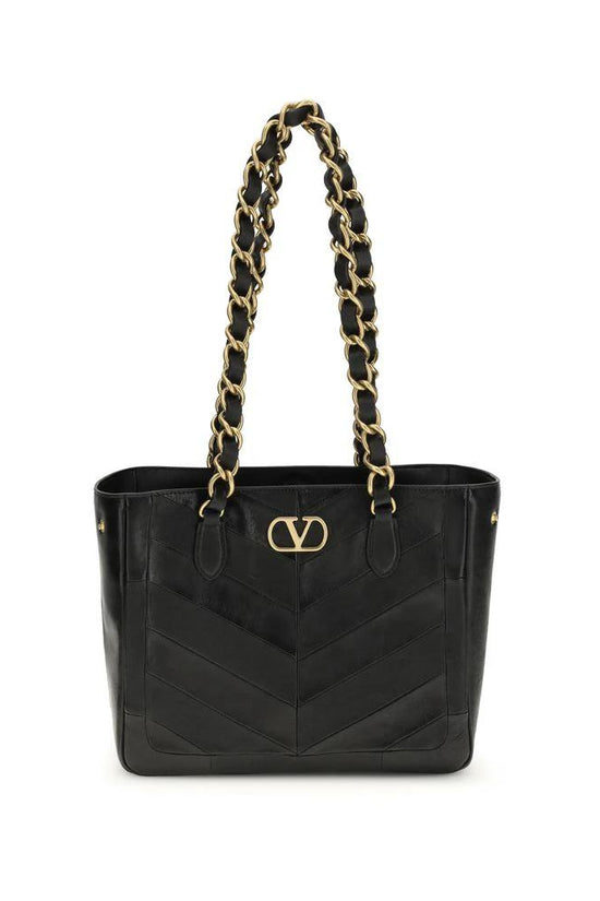 Valentino Garavani Schwarze Napa Leder / Kalbsleder Schultertasche by Valentino Garavani