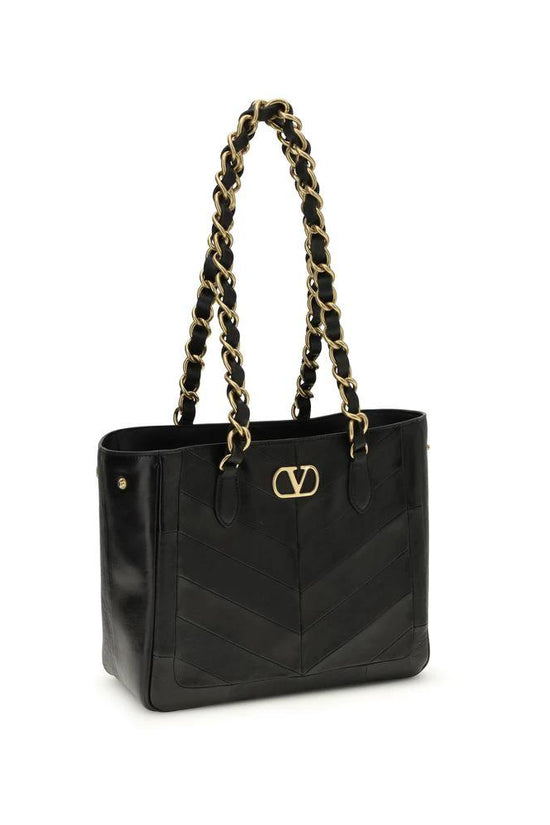 Valentino Garavani Schwarze Napa Leder / Kalbsleder Schultertasche by Valentino Garavani