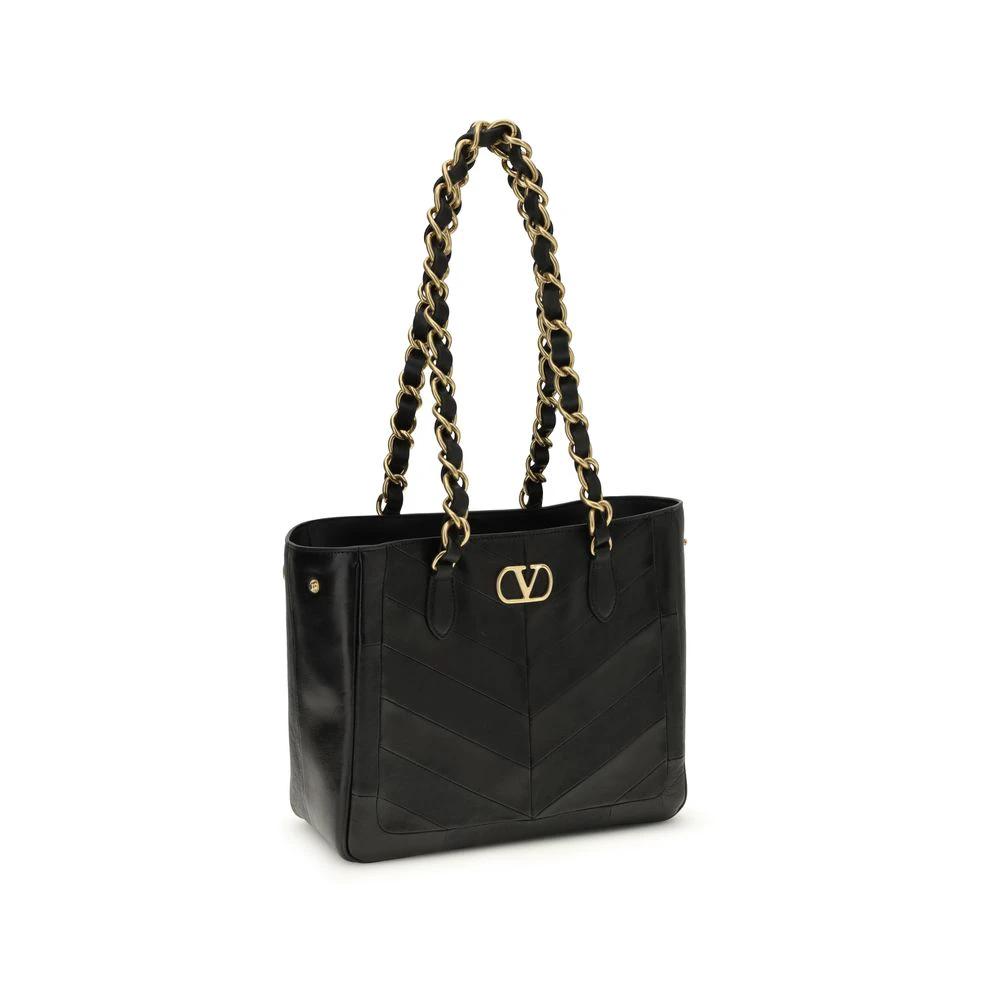 Valentino Garavani Schwarze Napa Leder / Kalbsleder Schultertasche by Valentino Garavani