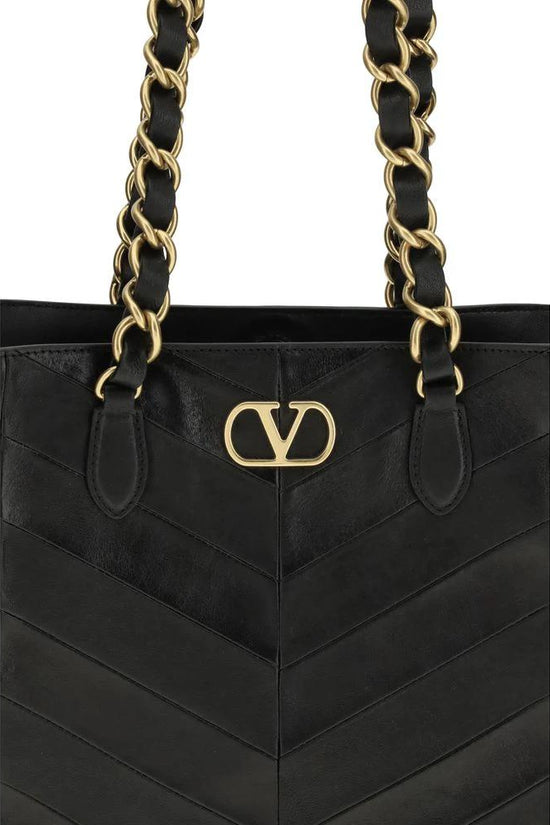 Valentino Garavani Schwarze Napa Leder / Kalbsleder Schultertasche by Valentino Garavani