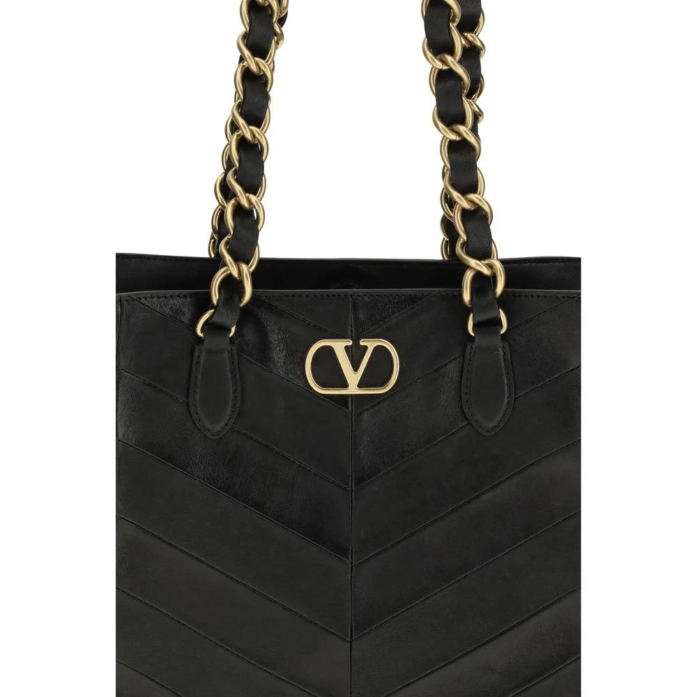 Valentino Garavani Schwarze Napa Leder / Kalbsleder Schultertasche by Valentino Garavani