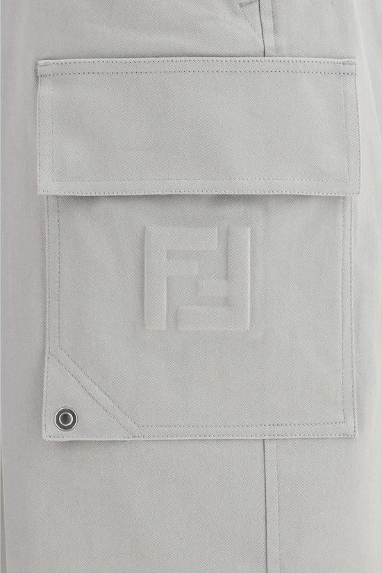 Fendi Silberne Baumwoll-Cargohose by Fendi