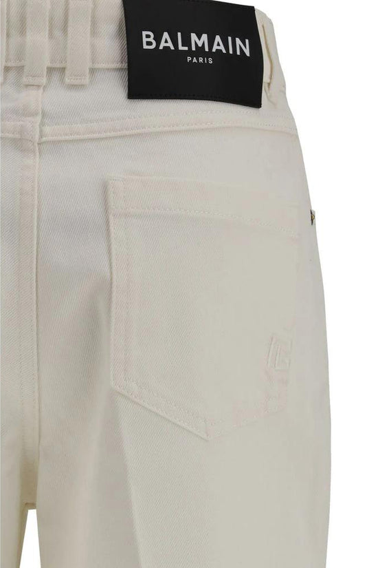 Balmain Weiße Jeans aus Baumwolle im geraden Schnitt by Balmain