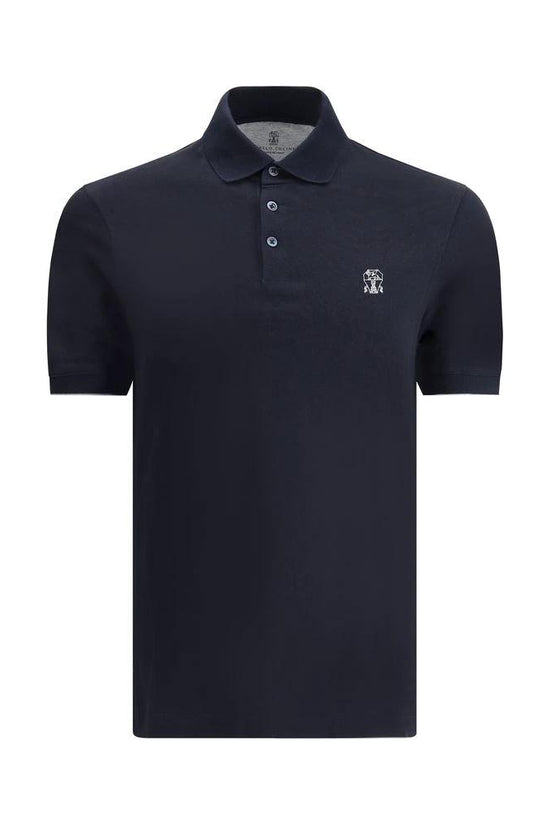 Brunello Cucinelli Cucinelli Blaues Baumwoll-Polohemd by Brunello Cucinelli Cucinelli