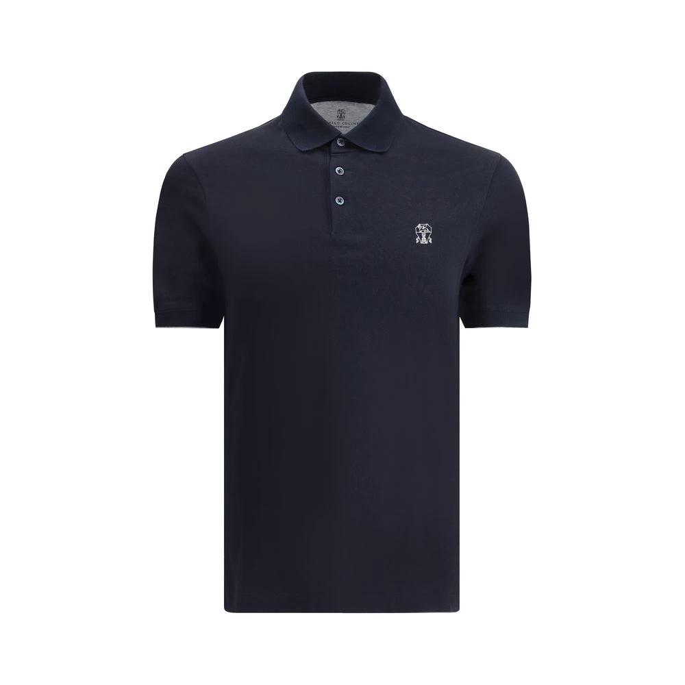 Brunello Cucinelli Cucinelli Blaues Baumwoll-Polohemd by Brunello Cucinelli Cucinelli