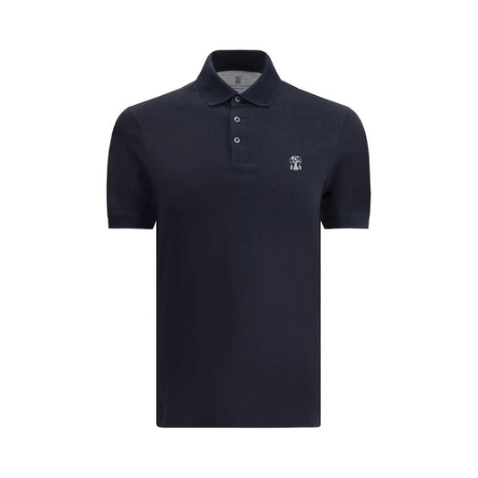 Brunello Cucinelli Cucinelli Blaues Baumwoll-Polohemd by Brunello Cucinelli Cucinelli