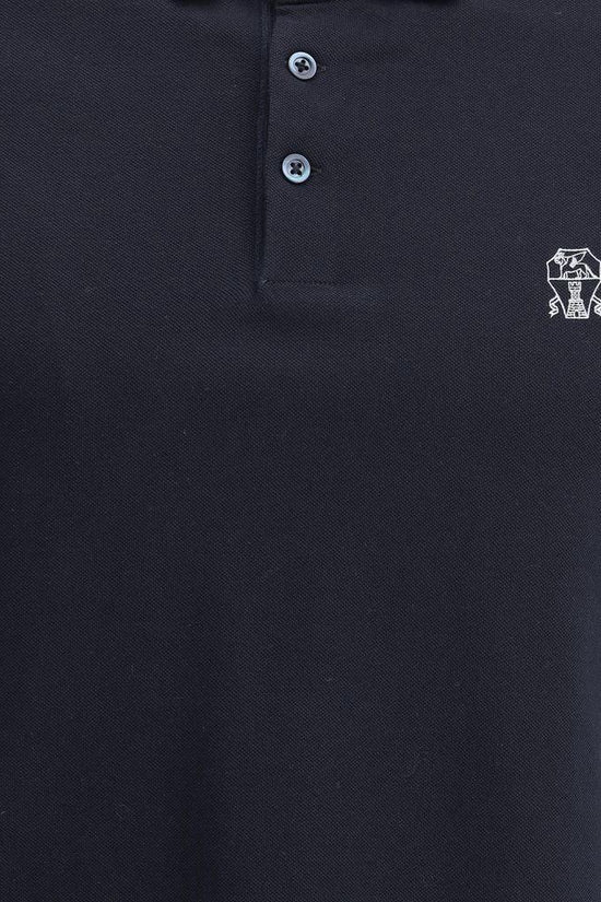 Brunello Cucinelli Blaues Baumwoll-Polohemd by Brunello Cucinelli