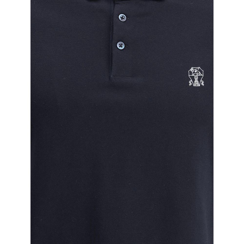 Brunello Cucinelli Blaues Baumwoll-Polohemd by Brunello Cucinelli