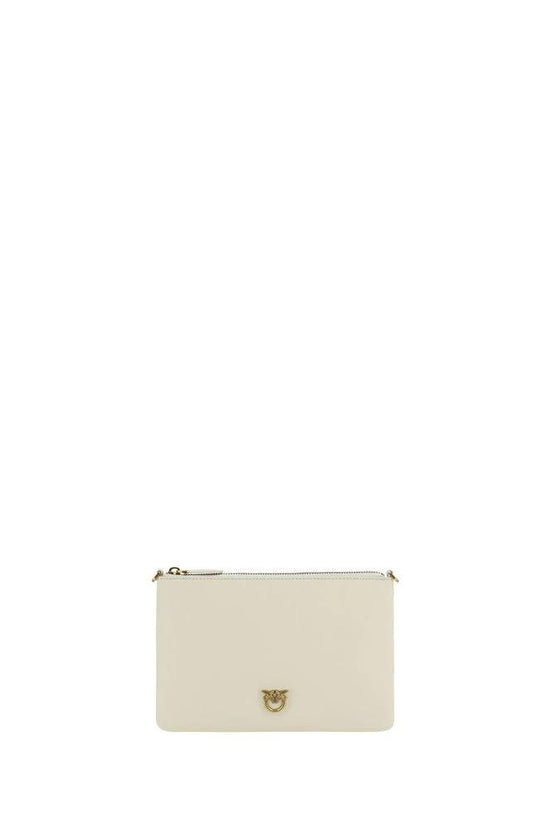 PINKO Beige Calf Leather Bos Taurus Schultertasche by PINKO