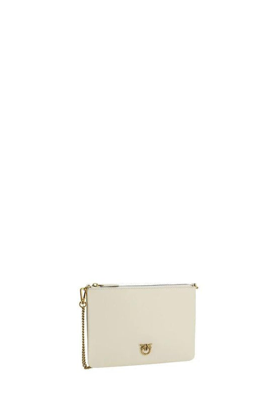 PINKO Beige Calf Leather Bos Taurus Schultertasche by PINKO