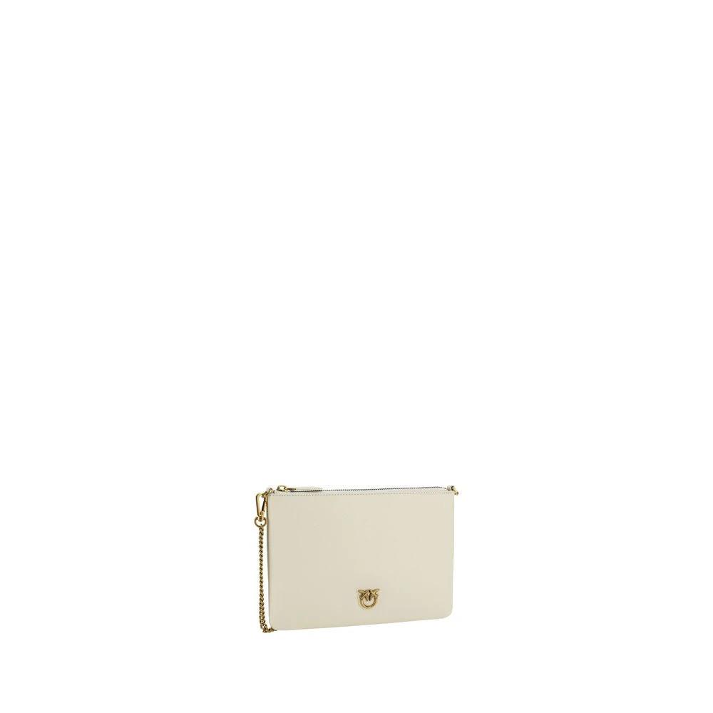 PINKO Beige Calf Leather Bos Taurus Schultertasche by PINKO
