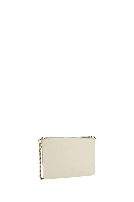 PINKO Beige Calf Leather Bos Taurus Schultertasche by PINKO