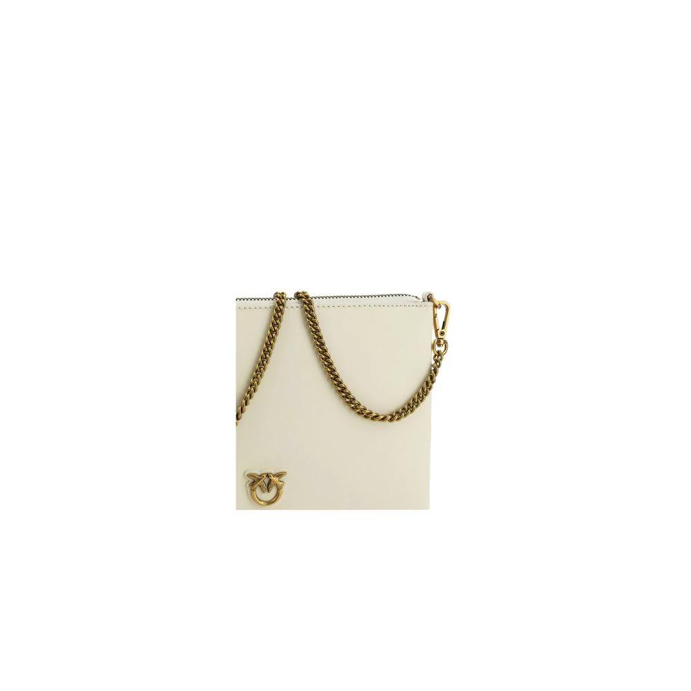 PINKO Beige Calf Leather Bos Taurus Schultertasche by PINKO
