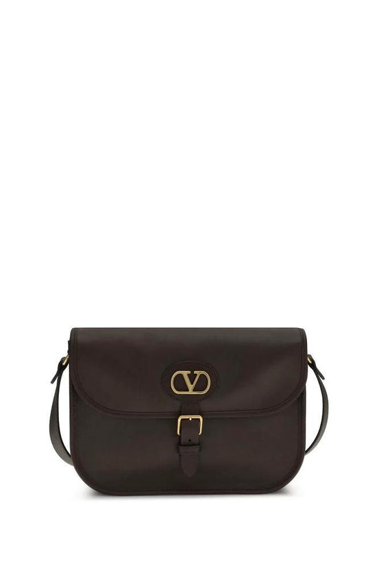Valentino Garavani Braune Kalbsleder Bos Taurus Schultertasche by Valentino Garavani
