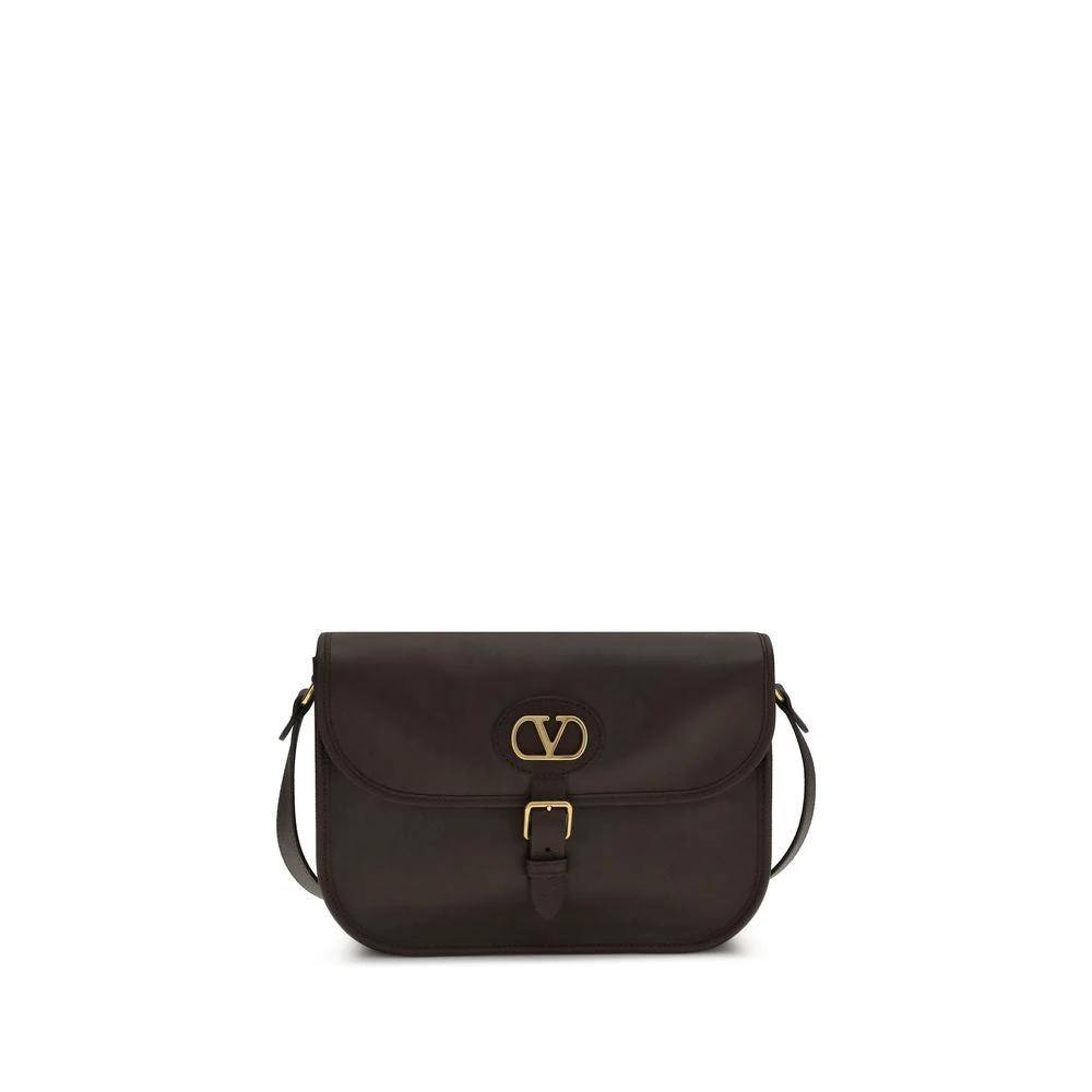 Valentino Garavani Braune Kalbsleder Bos Taurus Schultertasche by Valentino Garavani