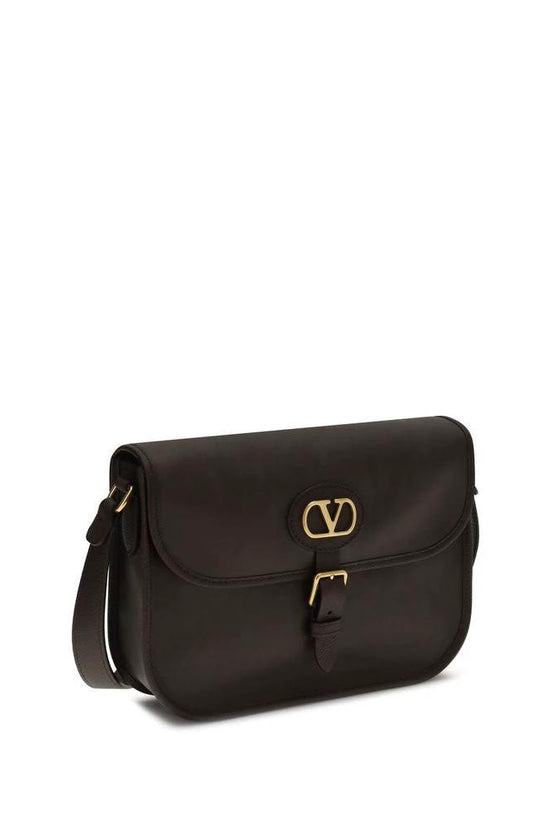 Valentino Garavani Braune Kalbsleder Bos Taurus Schultertasche by Valentino Garavani