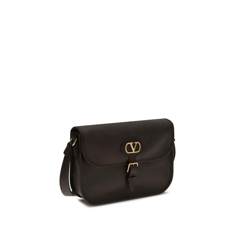 Valentino Garavani Braune Kalbsleder Bos Taurus Schultertasche by Valentino Garavani