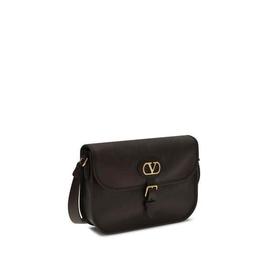 Valentino Garavani Braune Kalbsleder Bos Taurus Schultertasche by Valentino Garavani