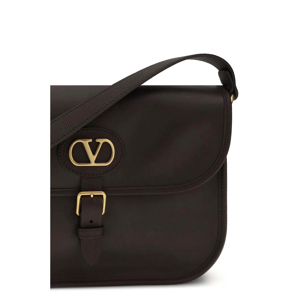 Valentino Garavani Braune Kalbsleder Bos Taurus Schultertasche by Valentino Garavani