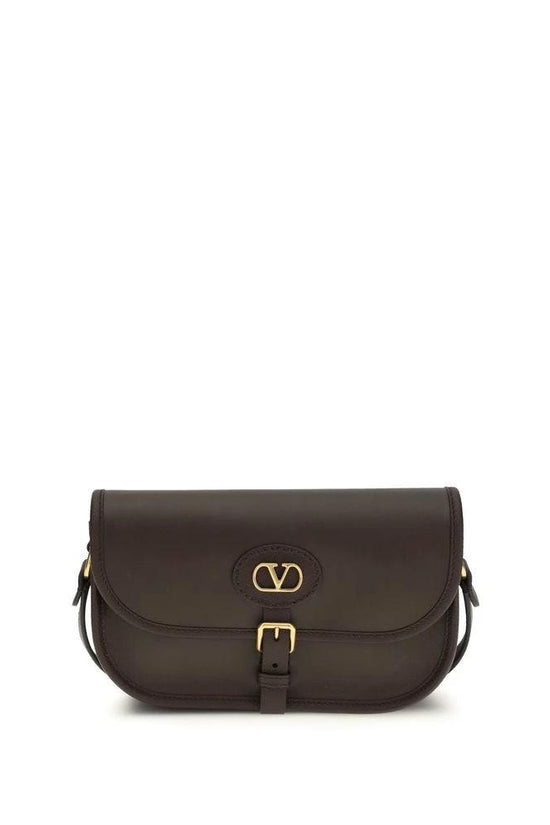 Valentino Garavani Braune Kalbsleder Bos Taurus Schultertasche by Valentino Garavani