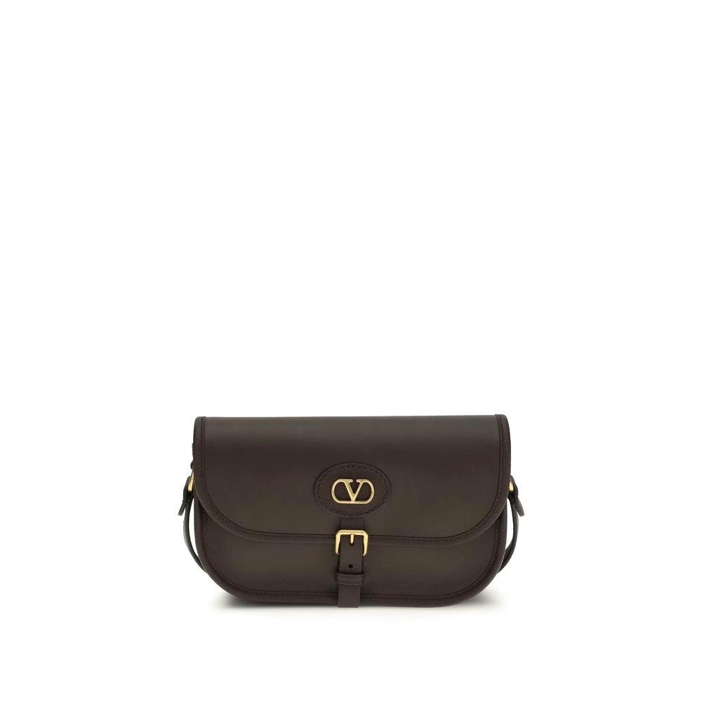Valentino Garavani Braune Kalbsleder Bos Taurus Schultertasche by Valentino Garavani