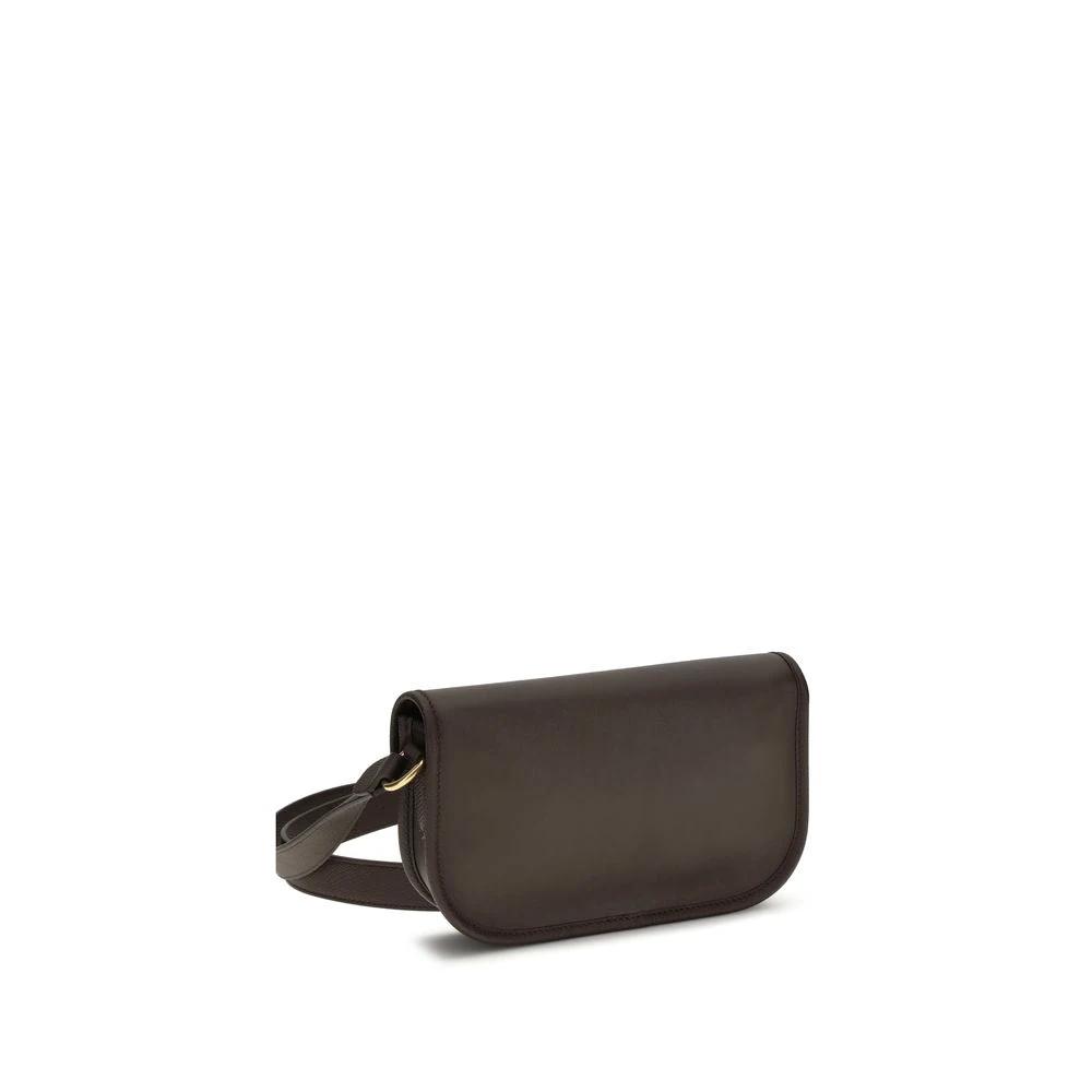 Valentino Garavani Braune Kalbsleder Bos Taurus Schultertasche by Valentino Garavani